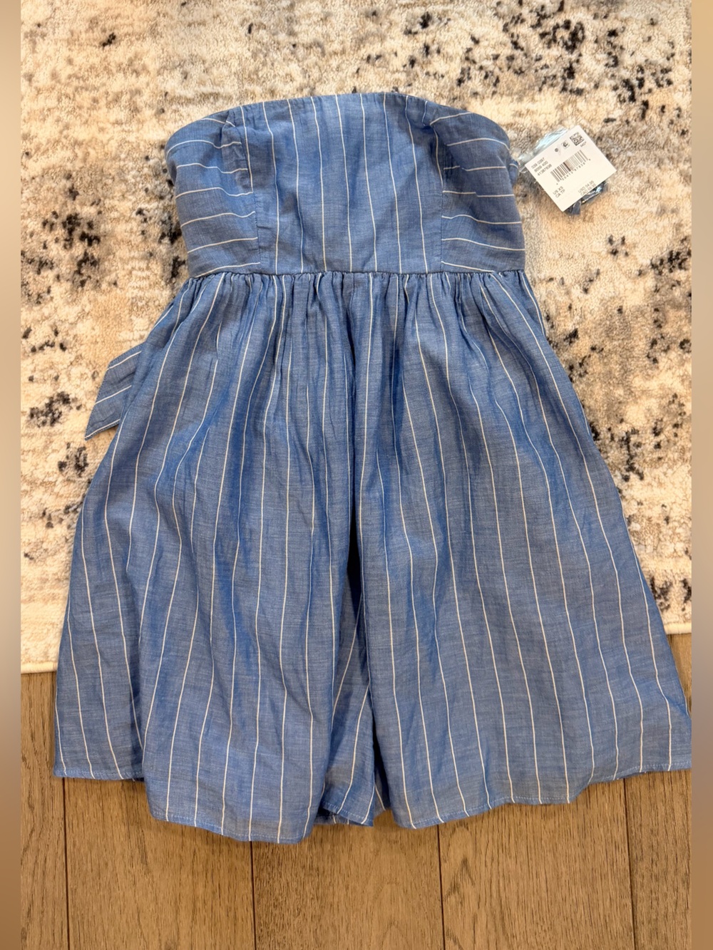 American Eagle Outfitters Blue & White Stripe Strapless Jumpsuit Romper